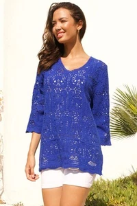 Roman Cotton Crochet Tunic Top for Women UK - Ladies - Picture 1 of 66