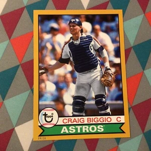 Craig Biggio #117 Astros HOF 5x7 gold 04/10 made 2016 Topps Archives 1979 - Picture 1 of 2