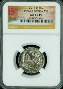 2017 D OZARK RIVERWAYS QUARTER NGC MS66 PL 2ND FINEST REGISTRY * - Picture 1 of 2
