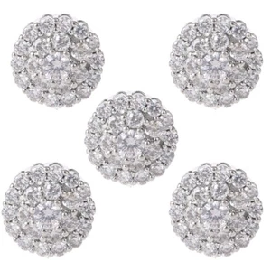 5Pcs 12mm Crystal for Rhinestone Flower Round Buttons with Metal Embellishm - Picture 1 of 8