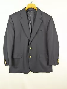 Brooks Brothers Blazer Mens 44R Navy Loro Piana Wool 2 Button Jacket Preppy 1818 - Picture 1 of 14