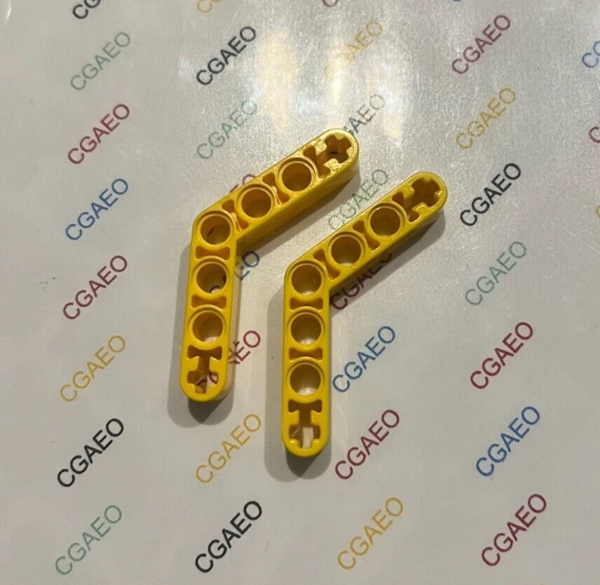 2 X Lego Technic 32348 Liftarm 1 x 7 Bent (4 - 4) - Thick YELLOW - Photo 1/1