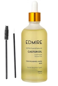 EDMIRE Organic Castor Oil for Hair Growth, 100% Pure Cold-Pressed 100ml - Picture 1 of 9