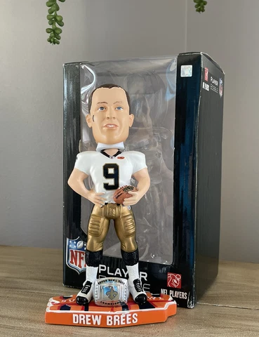 DREW BREES New Orleans Saints SUPER BOWL XLIV Champions Ring Base Bobblehead NIB Cover