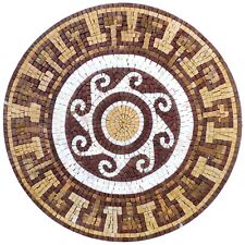 Handmade Brown Mediterranean Patterned Mosaic Medallion