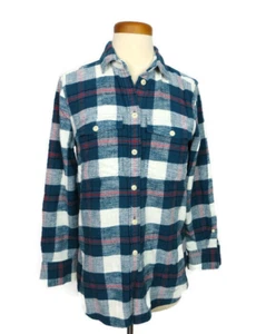 J Crew Shirt 0 Multi Color Plaid Buttons 2 Chest Pockets High Low Long Sleeves - Picture 1 of 3