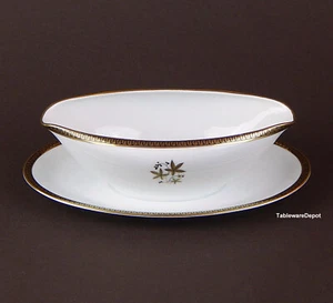 Noritake GOLDSTON Gravy Boat, MINT UNUSED Condition! Black & Gold 5595 - Picture 1 of 5