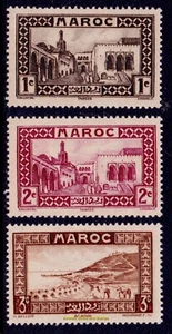 EBS French Morocco Maroc 1933 - Sultan’s Palace - Agadir - MA 128-130 - MNH** - Picture 1 of 4