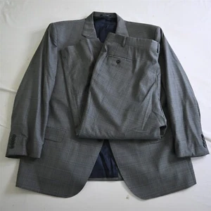 Daniel Cremieux 52R 42x29 Gray Plaid Loro Piana Super 130s Jacket Pants Suit - Picture 1 of 12