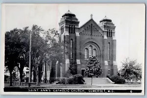 Somerset Wisconsin WI Postcard RPPC Photo Saint Ann's Catholic Church c1910's - Picture 1 of 2