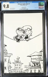 Cubierta de boceto Ultimate Spider-Man #1 CGC 9.8 Skottie Young Virgin en blanco y negro LTD 2024 - Imagen 1 de 1