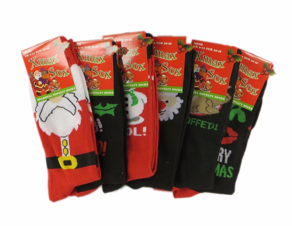 12 PARES Calcetines de Navidad para Hombre, Novedoso Relleno de Medias de Navidad, 6-11 Regalo para Él Foto 1 de 1
