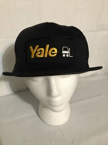 Baseballkappe Yale Gabelstaplermütze schwarz genäht Aufnäher Druckknopflasche Industriemütze - Bild 1 von 6