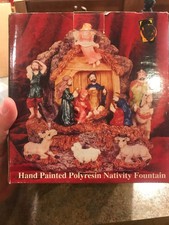 Handpainted Polyresin Nativity Fountain