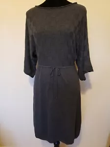 Max Studio Charcoal Gray Knit Women's Dress Size M 3/4 Flare Sleeve (L - Picture 1 of 10