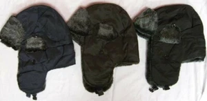 BLACK BROWN NAVY FAUX FUR STYLE WINTER TROOPER AVIATOR HAT winter trapper A71 - Picture 1 of 1