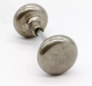 Pair of Vintage Nickeled Brass Passage Door Knobs - Picture 1 of 6