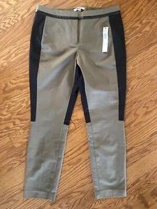 DKNYC women black/camel pockets front zipper capri pants size 10 - Picture 1 of 5