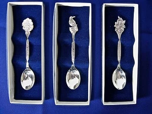 Tres cucharas de recuerdo del centenario de Dakota del Norte:/placa de plata/caja nueva ij - Imagen 1 de 12