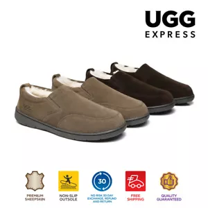 AUSTRALIAN SHEPHERD® UGG Slippers Men Sheepskin Wool Ankle Booties Nonslip Dino - Picture 1 of 36