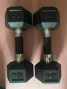 CAP Barbell 10 LBS (PAIR) Rubber-Coated Hex Dumbbells-NEW - Picture 1 of 1