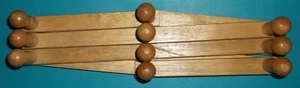 WOOD ACORDIAN STYLE HAT RACK JEWLERY HOLDER 10 PEG FOLDING WALL HUNG EXPANSHION - Picture 1 of 7