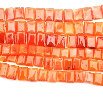 Natürlicher Karneol Glatt Rechteck 8 Zoll Strang 11X15-12X16 MM Edelstein Perlen - Bild 1 von 4