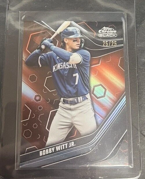 2023 Topps Chrome Black Bobby Witt JR #79 ORANGE REFRACTOR CARD 25/25 - Image 1 of 1