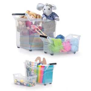 Kunststoff-Box Aufbewahrungsbox Kunststoffboxen auf Rädern Stapelbare Box  - Bild 1 von 32