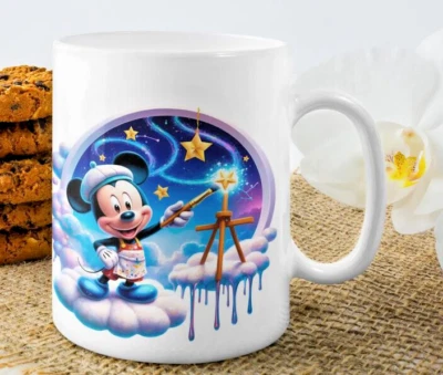 Mug Céramique Mickey dans les nuages Mug enfant personnalisé un prénom. - Photo 1/2