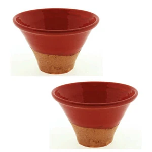 Topf Keramik rot/natur glasiert Harztopf Ø16cm H11cm Blumentopf Tontopf 2 Stück - Bild 1 von 2