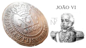 BRAZIL Portuguese (João VI) XL 40 Reis 1802 Lisbona - Picture 1 of 7