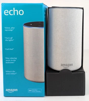 Amazon Echo 2nd Gen Smart Speaker Alexa and Dolby processing Sandstone Fabric - Image 1 of 4