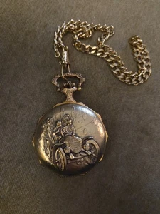 VTG Majestime 17 Jewel Pocket Watch Skeleton Swiss Made Gold Tone Works Great! - Picture 1 of 8