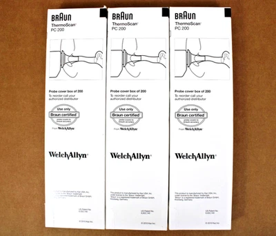 Cubiertas de sonda Braun ThermoScan PC 200 para Pro 3000 Pro 4000 200 unidades x 3 Foto 1 de 4