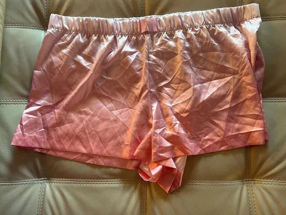 VICTORIA'S SECRET Satin Shine Patch Boxer Shorts MSRP $35 NEW with TAGS - Image 1 of 1