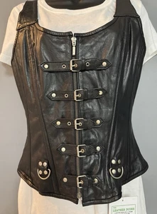 Neu mit Etikett The Leather Dudes Reitbekleidung Damen schwarzes Korsett/Weste Large - Bild 1 von 11