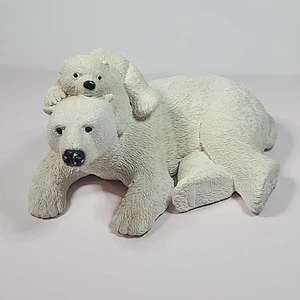 Vintage Huff & Puff BEARFOOT Marty Skulptur inkl. weißem Eisbär & Jungtier 7,5 Zoll #7804 - Bild 1 von 7