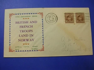 WW2 PATRIOTIC COVER CANADA NORWAY - Picture 1 of 1