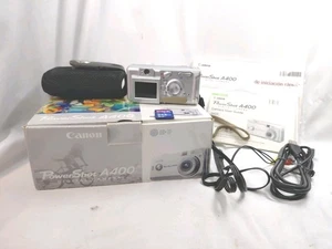 Canon PowerShot A400 con caja, cable, manuales, cámara digital *probada funcionando* - Imagen 1 de 17