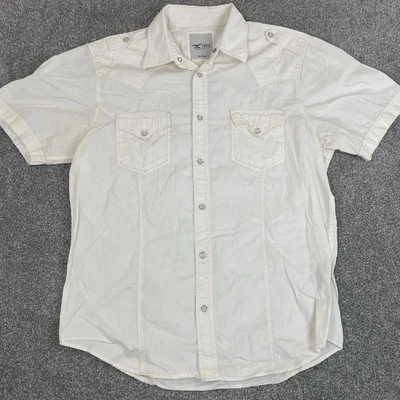 JORDAN CRAIG рубашка мужская L Western ковбой коротким рукавом жемчуг Snap Off белый - Изображение 1 из 4