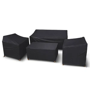Funda para Muebles de Exterior Impermeable, Juego de 4 Piezas Muebles de Patio Cubierta Negra - Imagen 1 de 9
