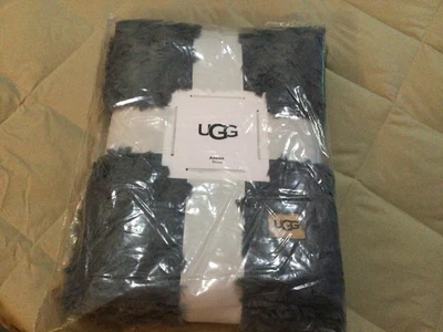 UGG Adalee Faux Fur Throw Blanket 50x70 Chambray - New in Package - Image 1 of 2
