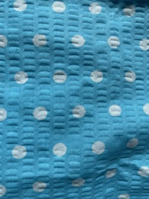 Blue White Fabric Polkadot Seer Sucker Fabric 1.5 Yards - Image 1 of 4