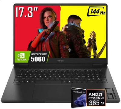 Portátil para juegos HP OMEN 17.3" FHD AI AMD Ryzen AI 9 365 RTX 5060 64GB DDR5 4TB SSD Foto 1 de 4