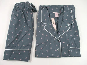 - Neu mit Etikett Victoria's Secret 2-teiliges Pyjama-Set mit Shorts 100 % Baumwolle Größe L/G - Bild 1 von 4
