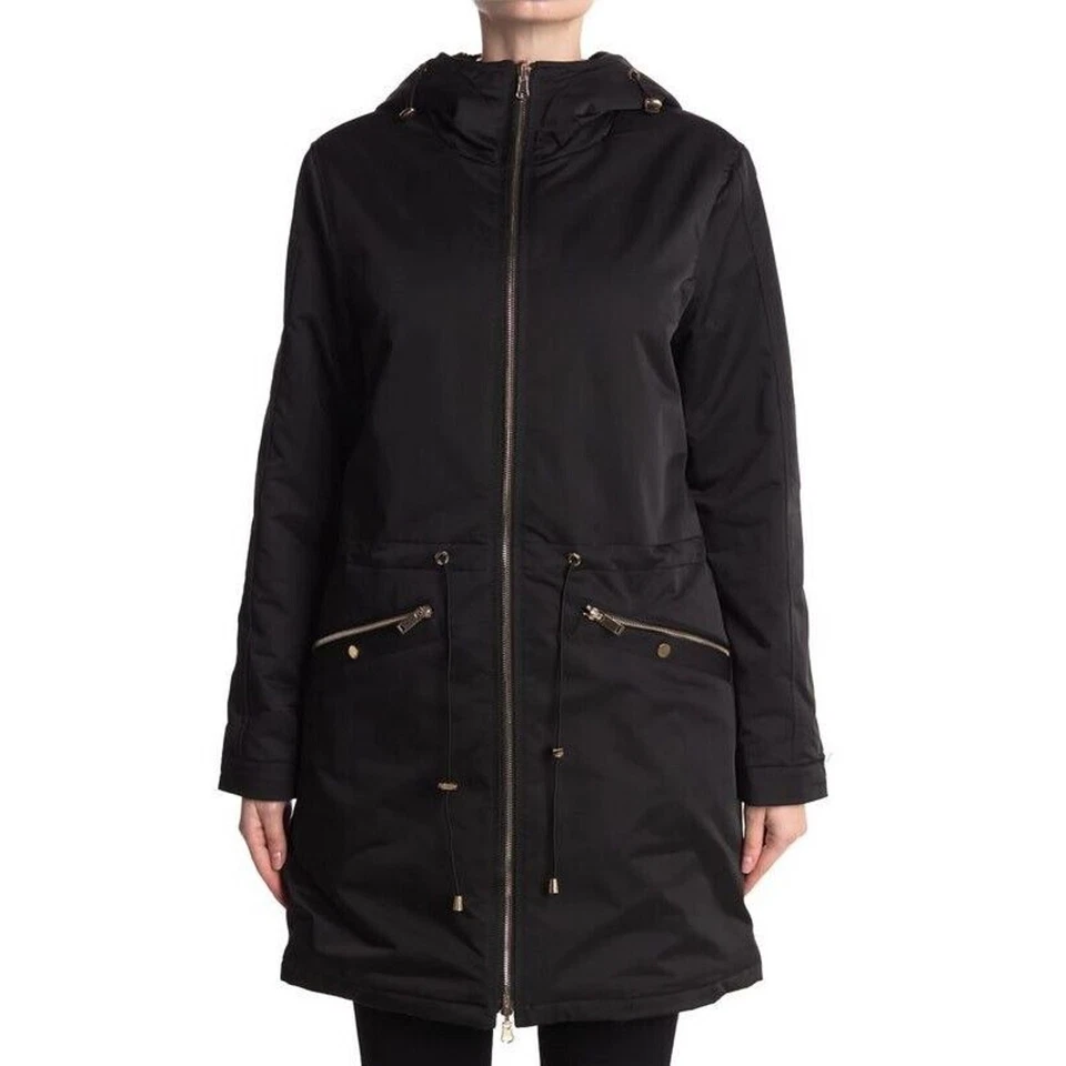 Jaqueta Parka Love Token Feminina Preta Tanya Reversível Pele Sintética Inverno Tamanho P - Imagem 1 de 4