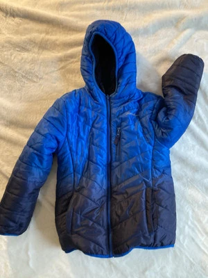 Eddie Bauer Kids Puffer Jacket Small 7/8 Blue Zip Up Hooded Outdoor - Image 1 of 3