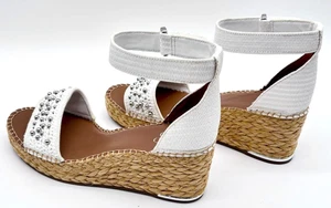 Brand New Franco Sarto Clemens Espadrille Wedge Studded Sandal Fabric Upper - Picture 1 of 6
