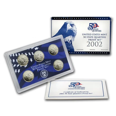 2002 S United States Mint 50 State Quarters Proof Set with COA and Box - Image 1 of 3
